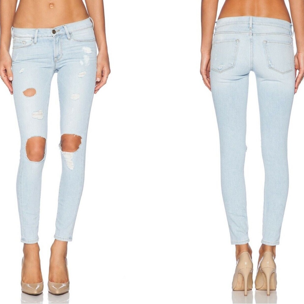 FRAME Denim Lightwash Le Skinny De Jeanne - Size: 27